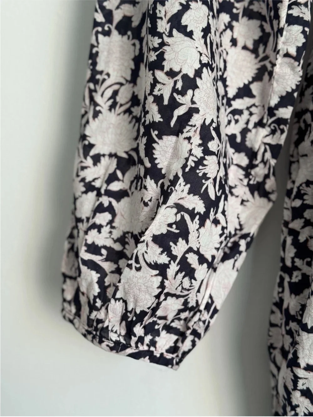 J.Crew Blue & White Tie-waist Voile Midi Dress Rose Vines Sz 6 Tall Cottagecore